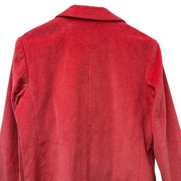 Adidas Corduroy Boyfriend Blazer Small Coral Womens Jacket Logo Oversized NWOT - Picture 10 of 16
